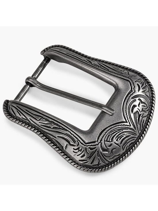 Unisex Western Antique Silver Engraved Curved Center Rope Edge Belt Buckle 1.5\